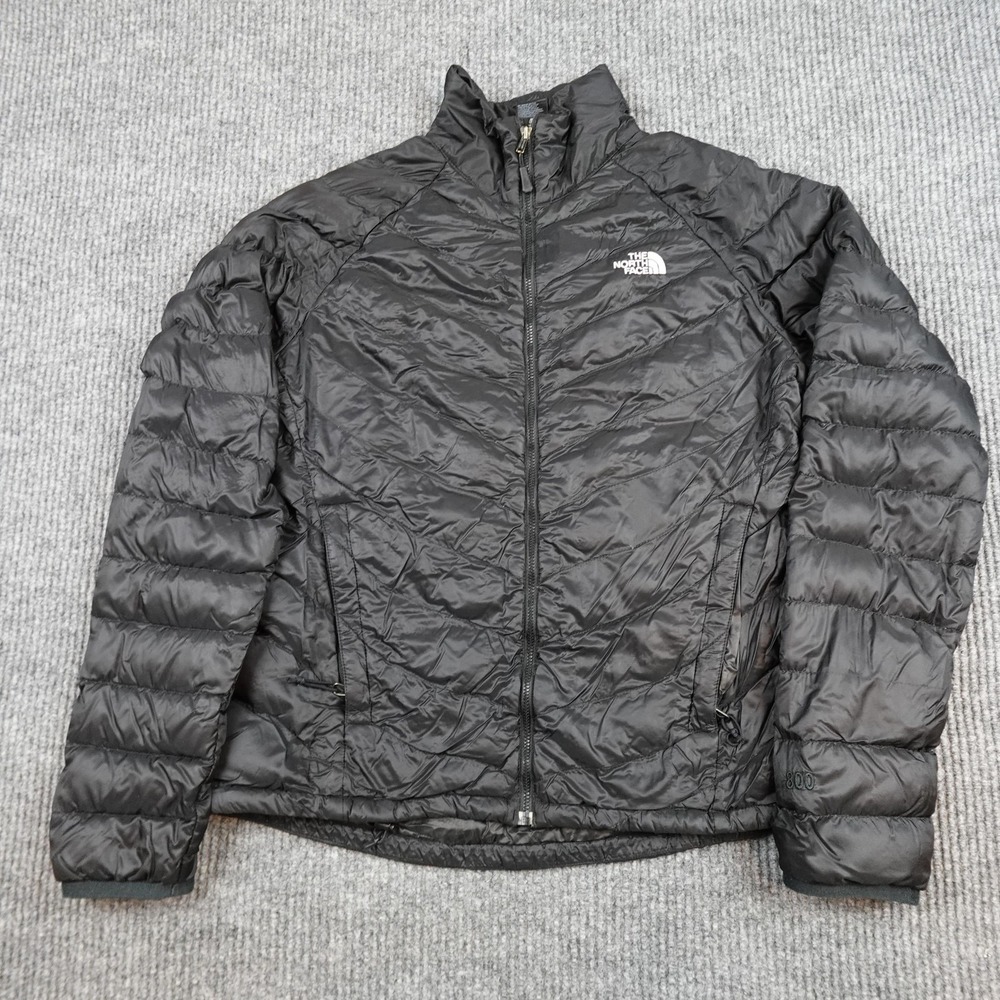 The North Face 800 Down Jacket Womens Medium Black Lightweight Puffer Full Zip